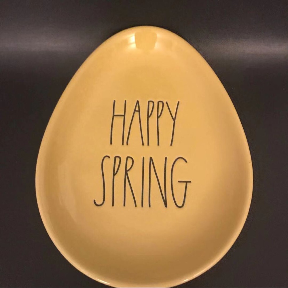 Rae Dunn Happy Spring Yellow Plate